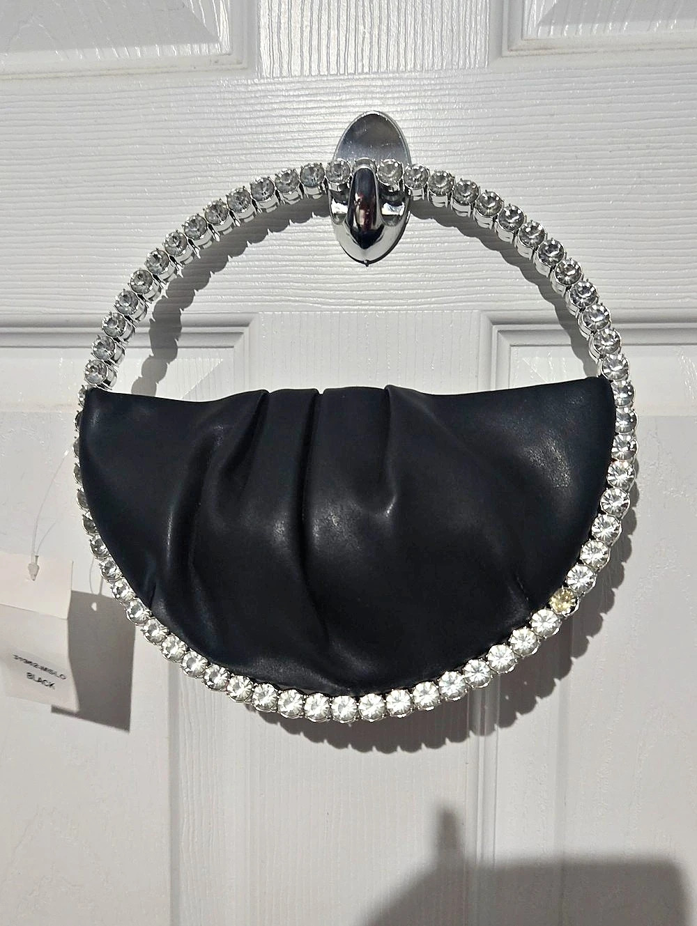Black Crystal Handle Mini Bag NWT